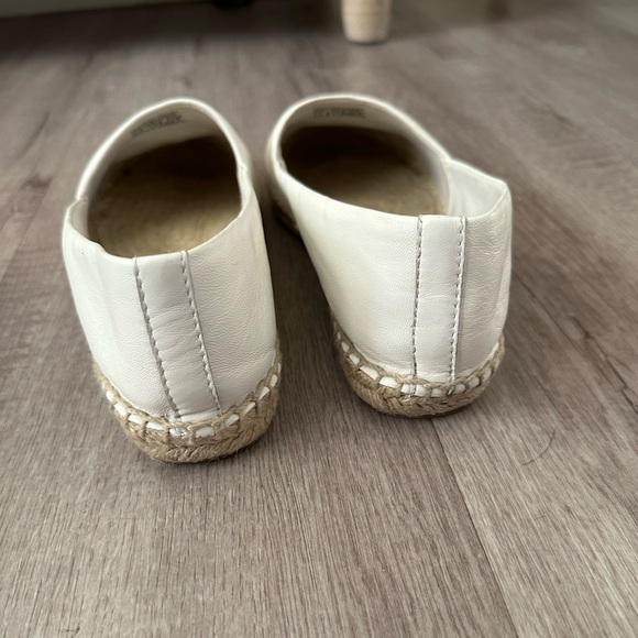 Tory Burch Leather Color Block Flat Espadrille Ivory Black Size 8 - Picture 5 of 9